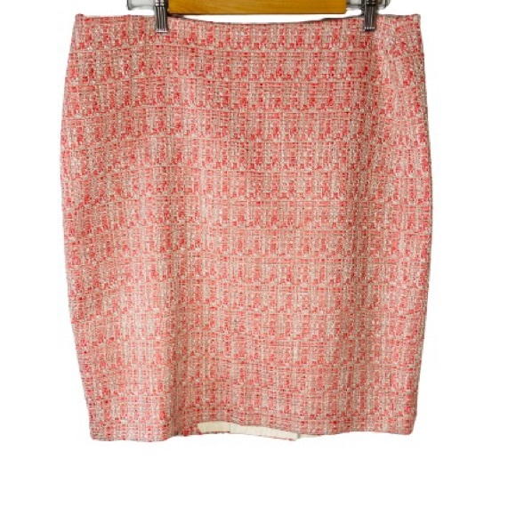 Anne Klein skirt set and blazer jacket midi tweed orange long sleeves size 14 /M - Picture 13 of 16